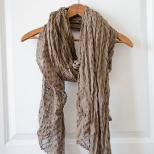 Brown/green polka dot scarf
